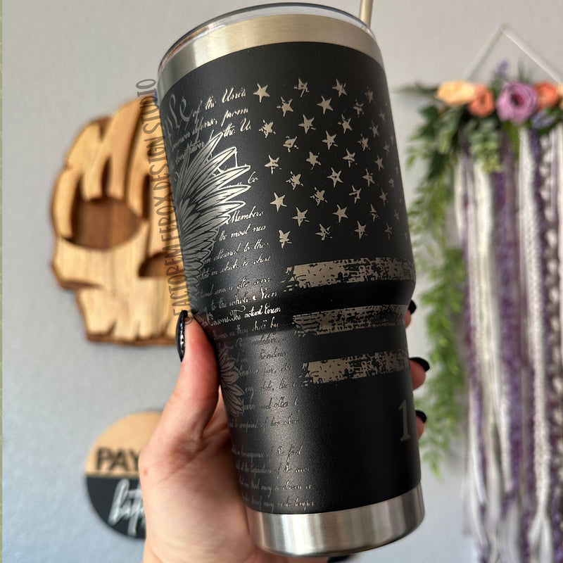 1776 We the People Engraved Stainless Steel 30oz Tumbler ©