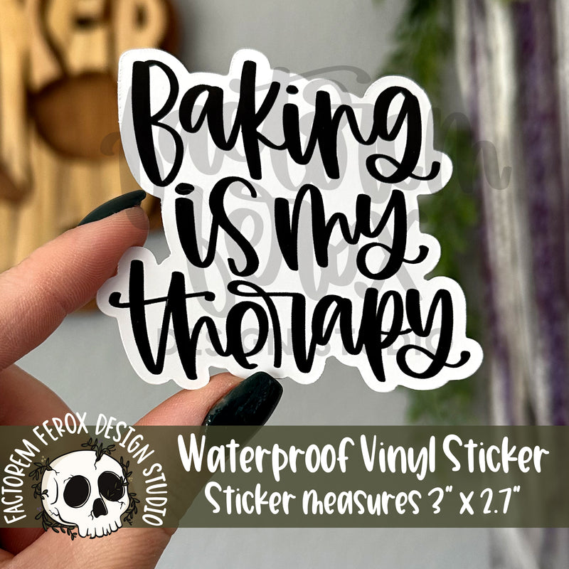 Baking is My Therapy Vinyl Sticker©