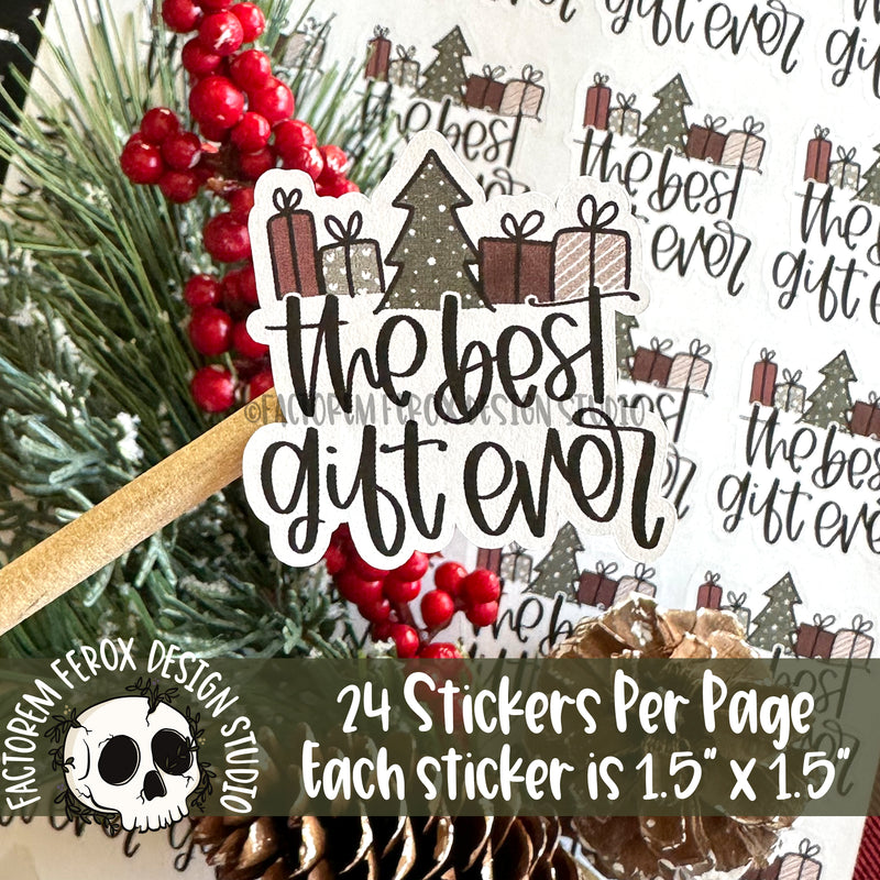 Christmas Best Gift Ever Sheet of Stickers ©
