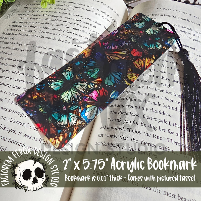 Stained Glass Butterflies Acrylic Bookmark