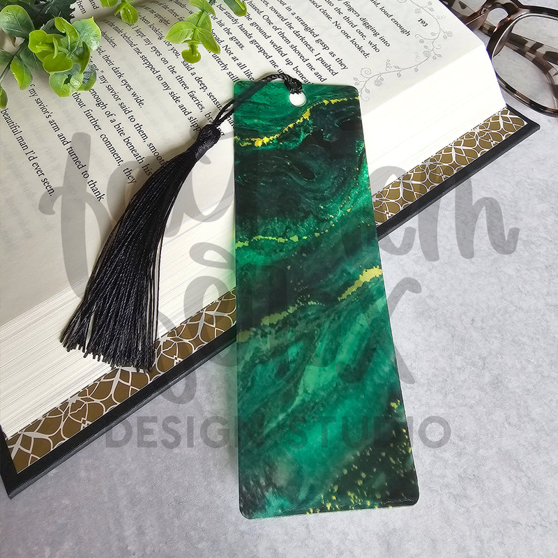 Emerald Swirl Acrylic Bookmark