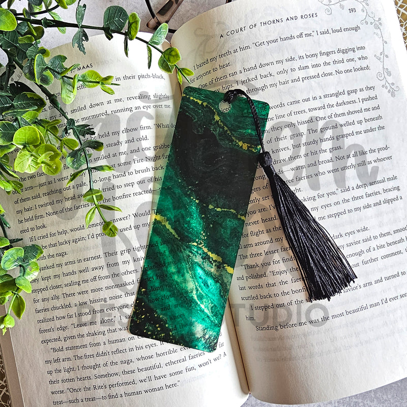 Emerald Swirl Acrylic Bookmark