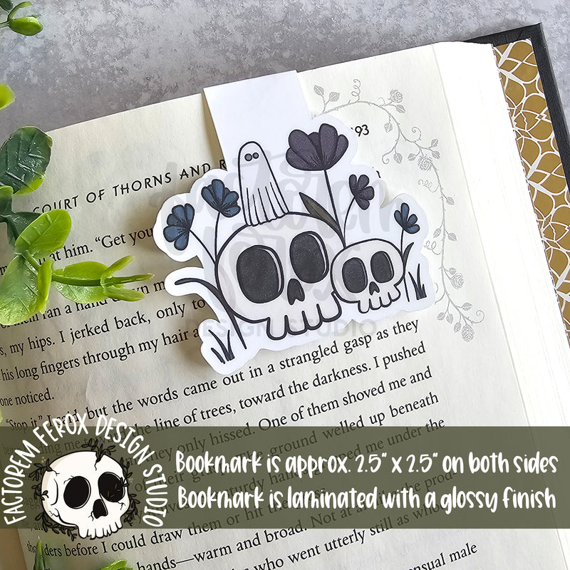 Ghost and Skulls Magnetic Bookmark ©