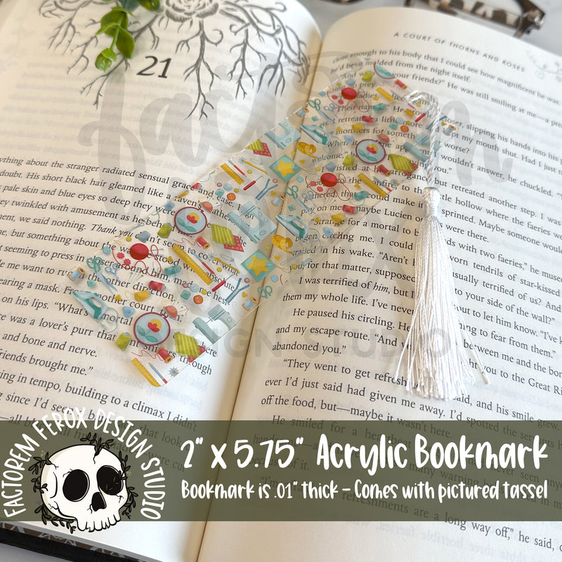 Sewing Essentials Acrylic Bookmark