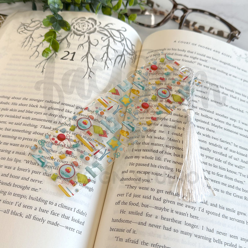Sewing Essentials Acrylic Bookmark