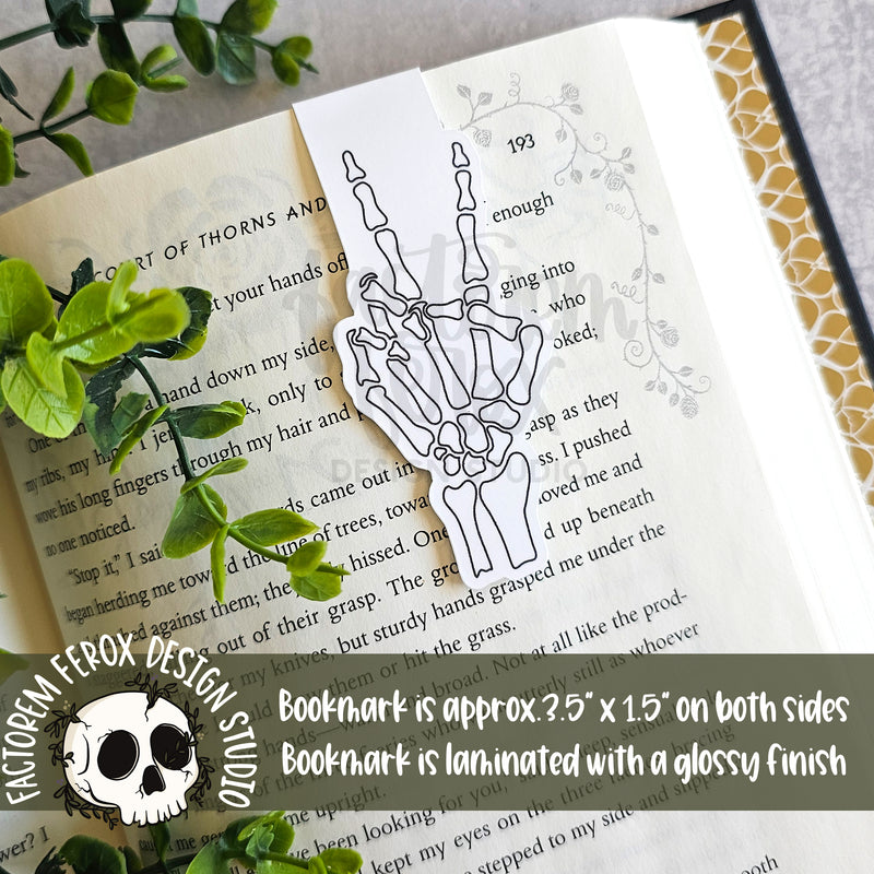 Skeleton Peace Sign Magnetic Bookmark ©