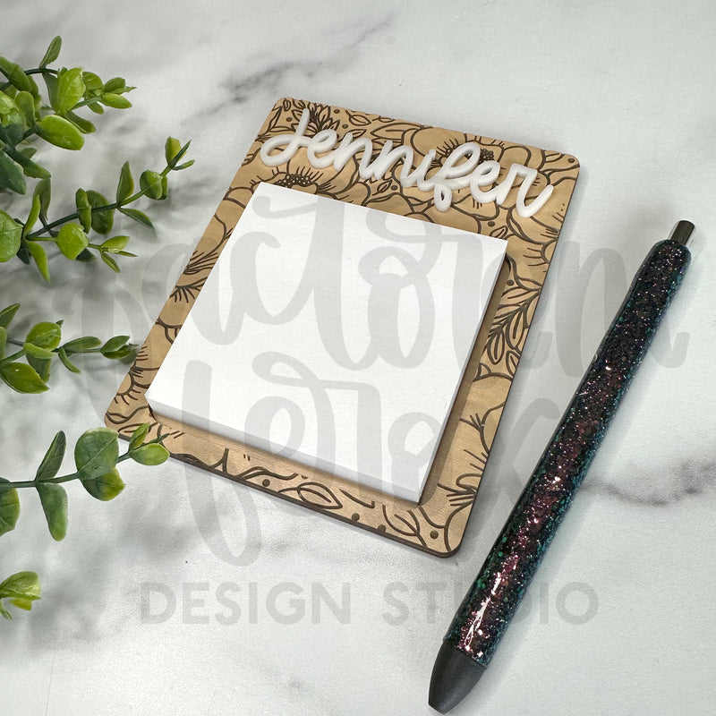 Custom Floral Sticky Note Holder©