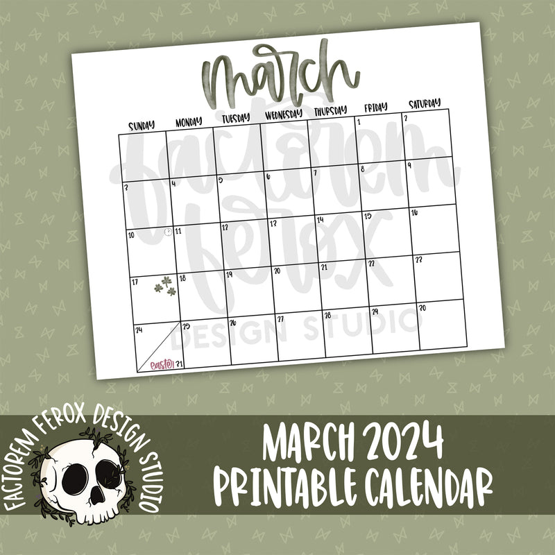 Printable March 2024 Calendar ©