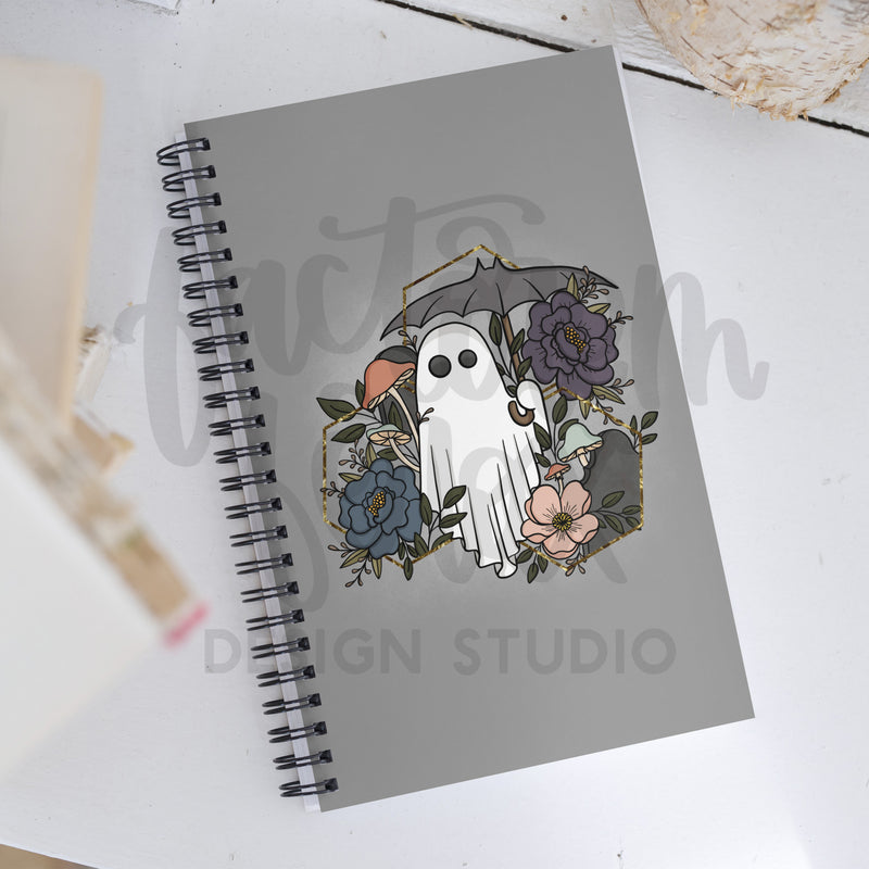 Ghost and Batbrella Spiral notebook