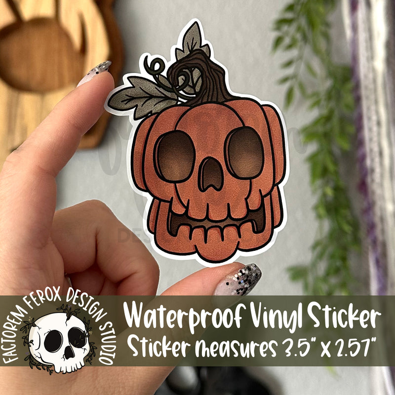 Pumpkin Skull Vinyl Sticker©