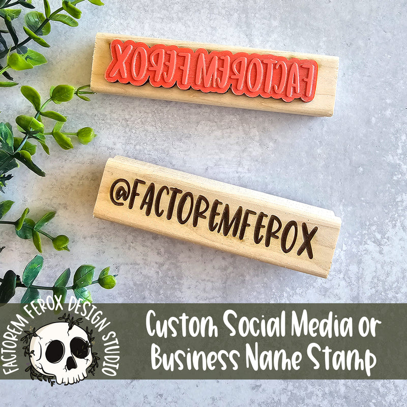 Social Media or Business Name Custom Rubber Stamp ©