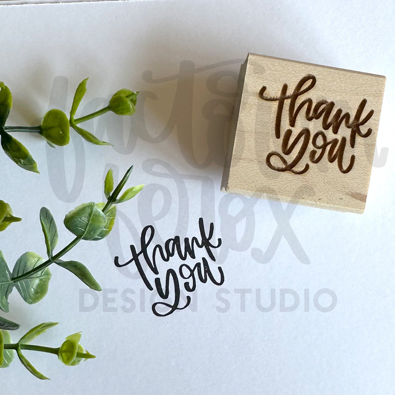 Thank You Text Rubber Stamp ©