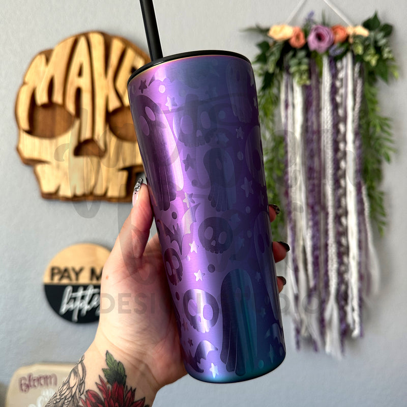 Spooky 22oz Engraved Stainless Steel Tumbler ©