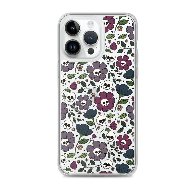 Skulls and Flowers Clear Case for iPhone®