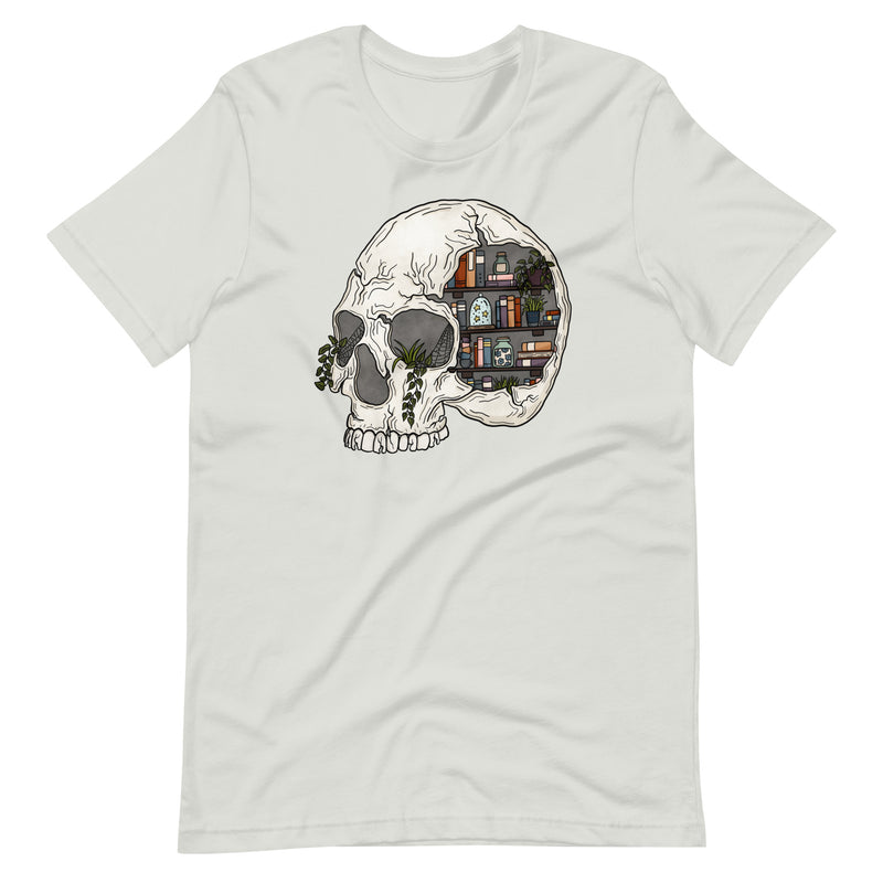 Skull Bookcase Unisex T-shirt ©