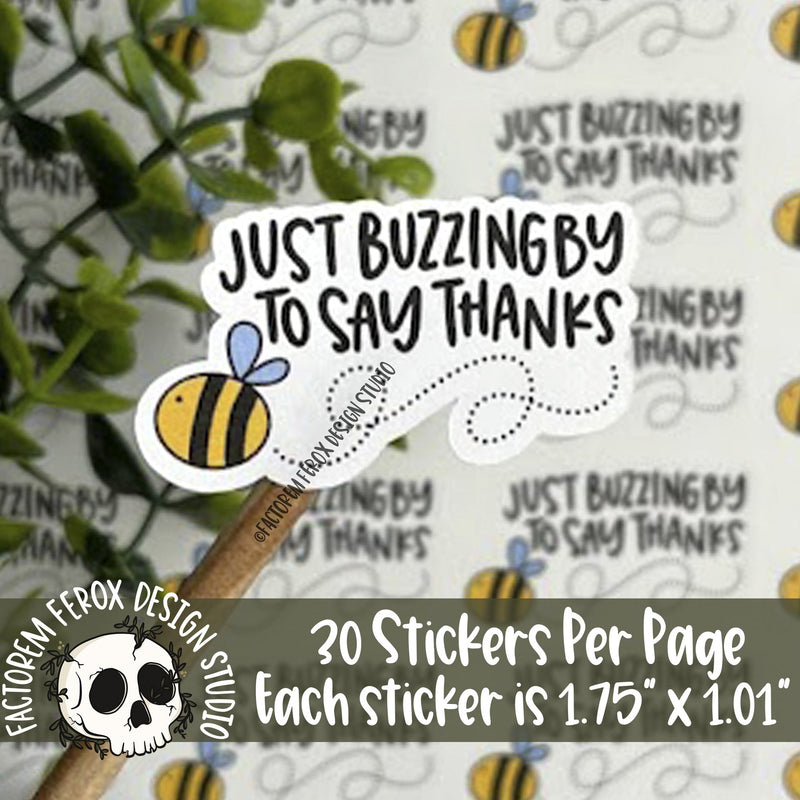 Buzzing By to Say Thanks Sticker ©