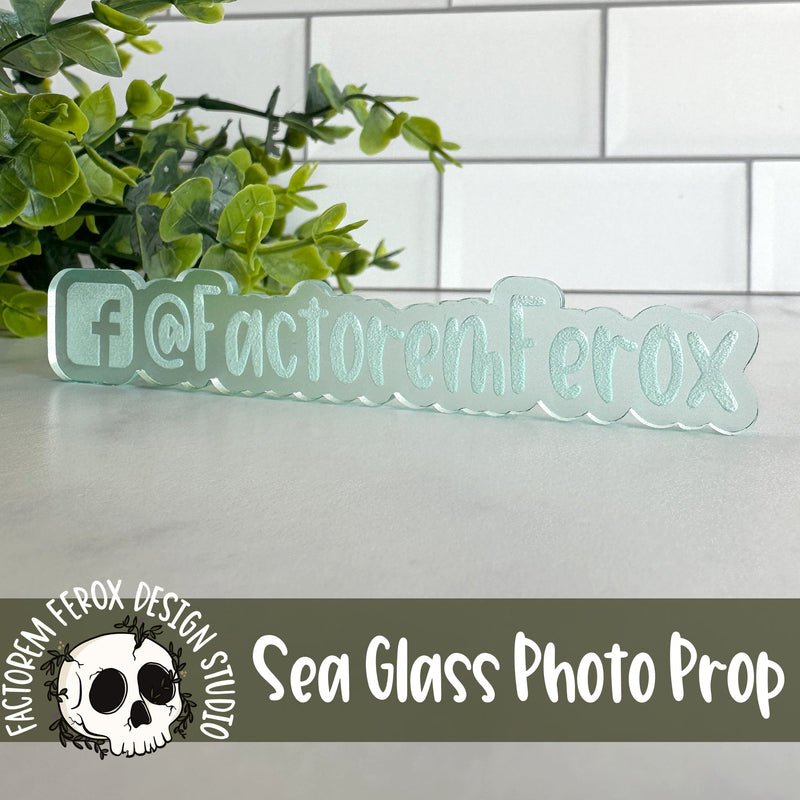 Sea Glass Acrylic Business Name or Social Media Photo Prop