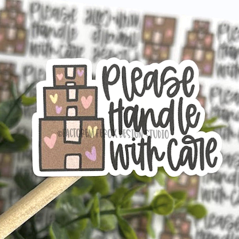 Please Handle With Care Boxes Sticker ©
