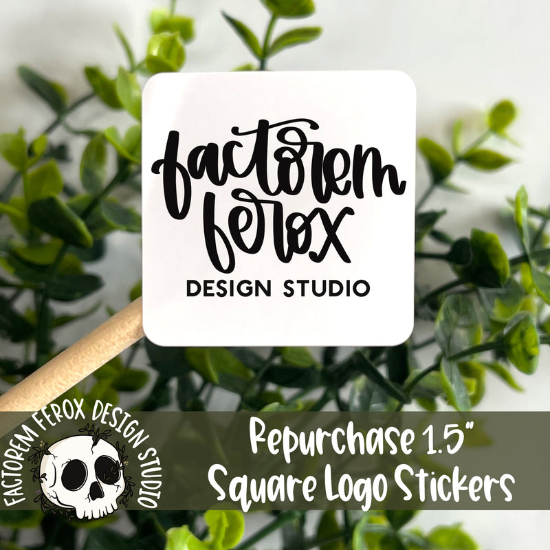 Repurchase 1.5" Square Logo Stickers on a Roll