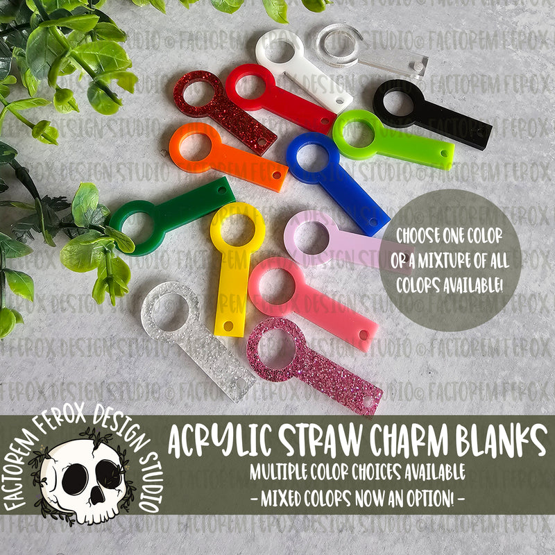 Acrylic Straw Charm Blank