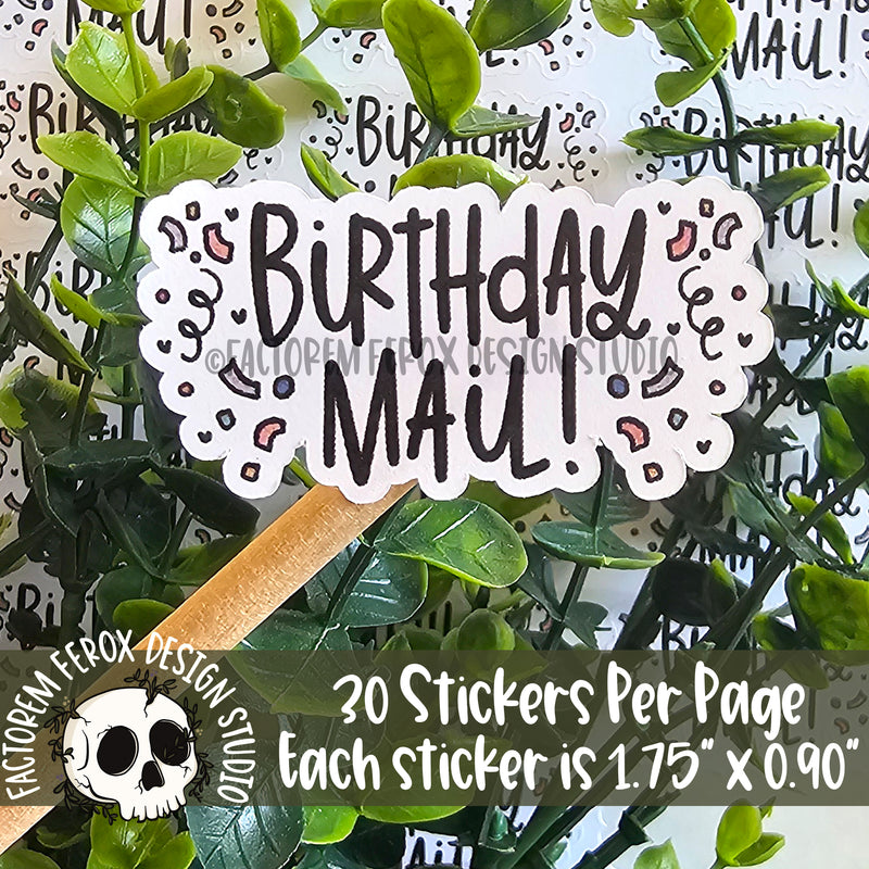 Birthday Mail Sheet of Stickers ©
