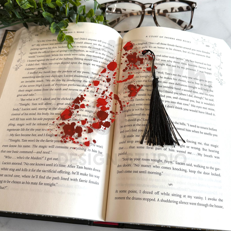 Blood Splatter Acrylic Bookmark