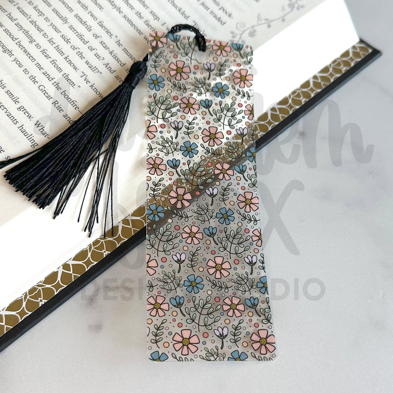 Floral Acrylic Bookmark ©