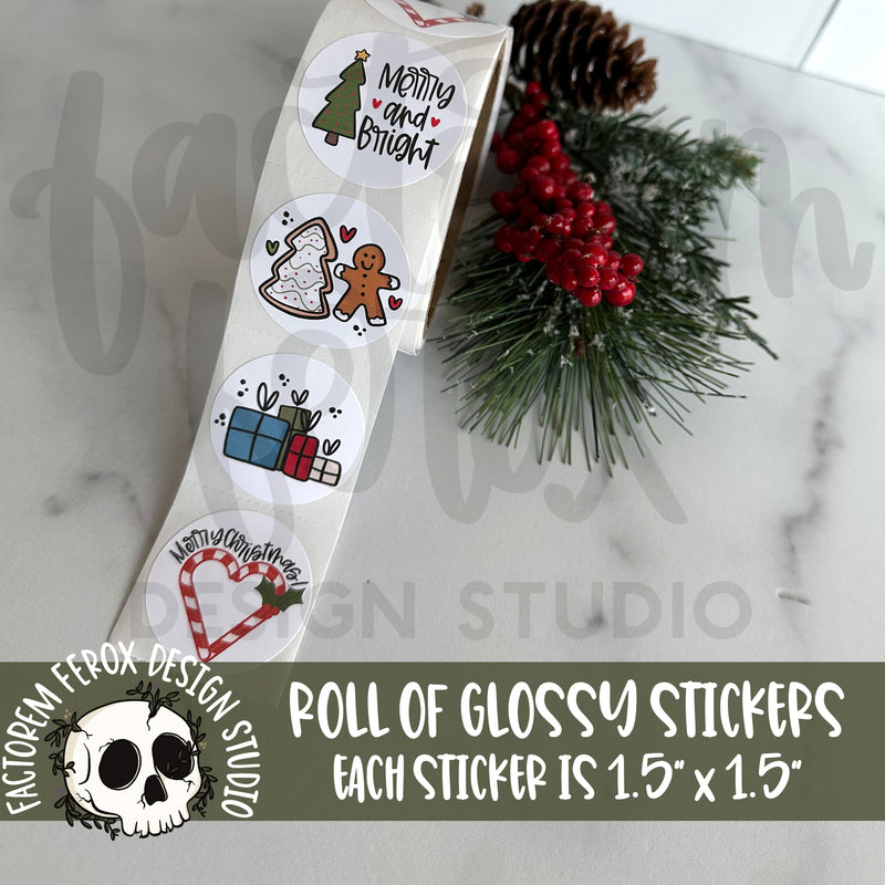 Variety Christmas Stickers on a Roll ©