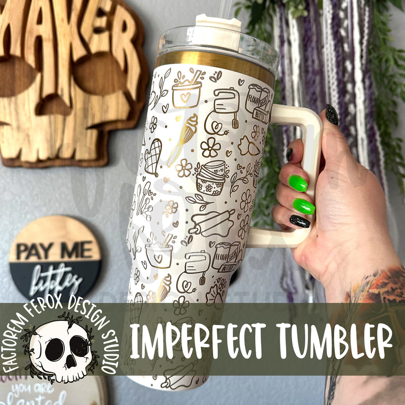 CLEARANCE - Baker Doodles 40oz Engraved Stainless Steel Tumbler © With Flaws