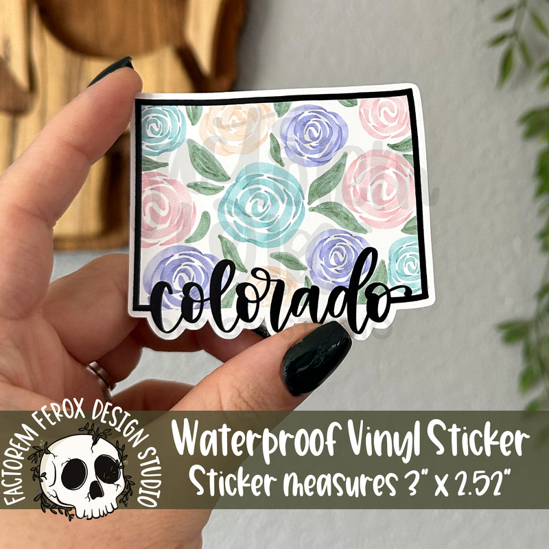 Colorado Watercolor Flowers Vinyl Sticker©