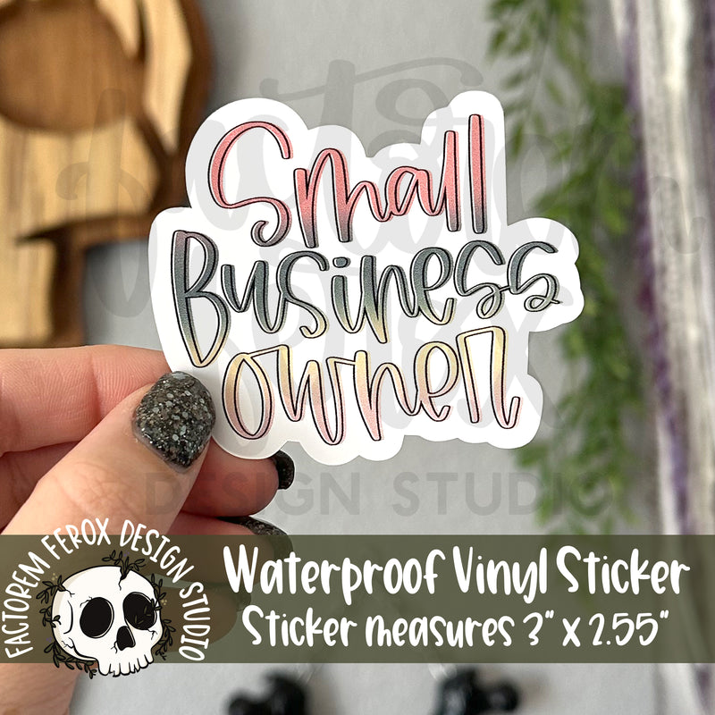 Colorful Small Business Owner Vinyl Sticker©