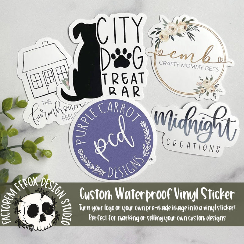 Custom Waterproof Vinyl Sticker for Logo or Pre-Made Image
