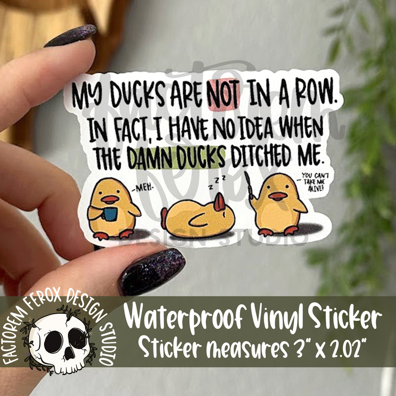 Ducks in a Row Vinyl Sticker©