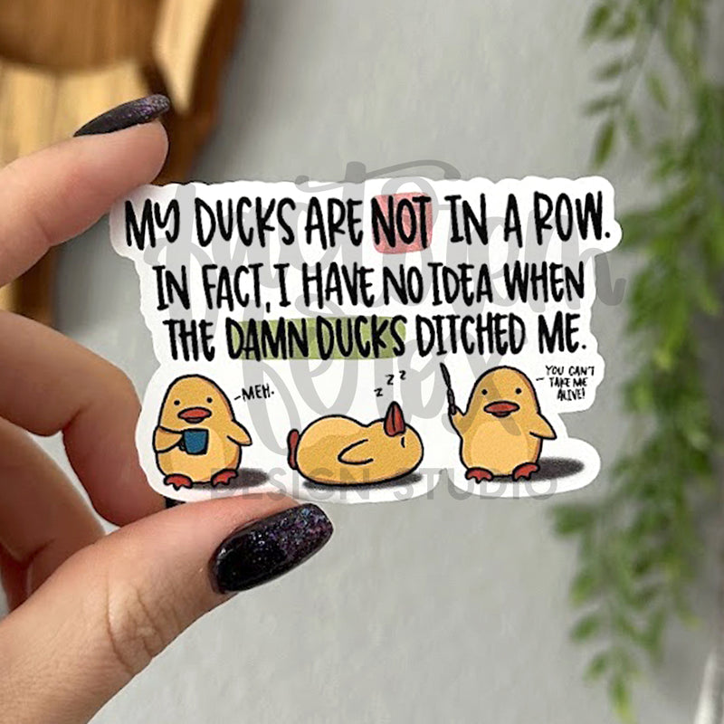 Ducks in a Row Vinyl Sticker©