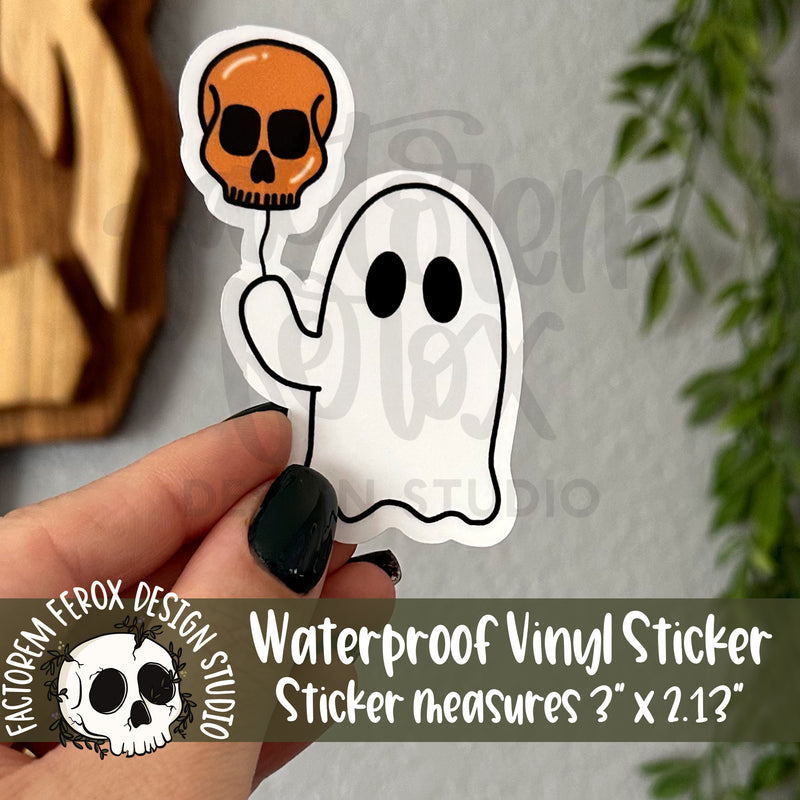 Ghost and Skull Balloon Vinyl Sticker©