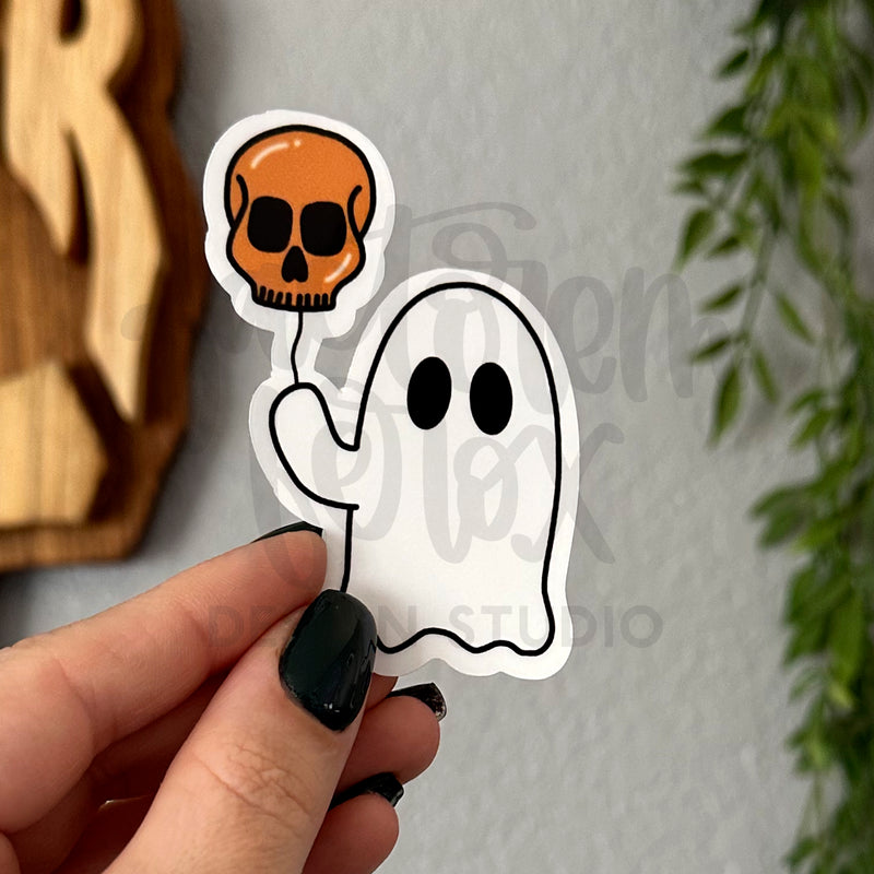 Ghost and Skull Balloon Vinyl Sticker©
