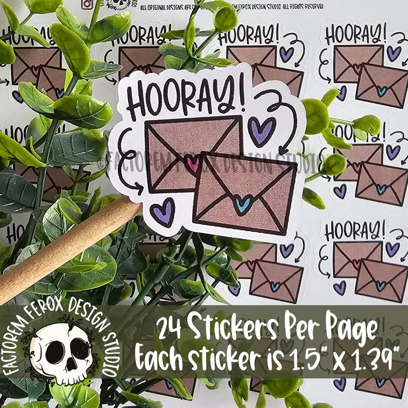 Hooray Envelopes Sheet of Stickers ©