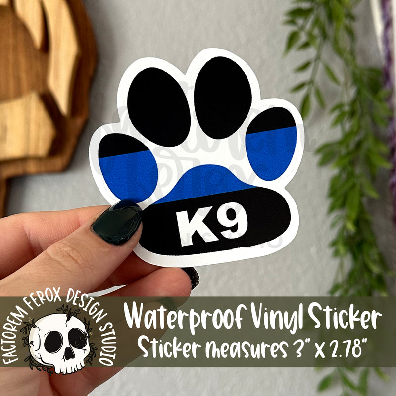 K9 Thin Blue Line Vinyl Sticker©