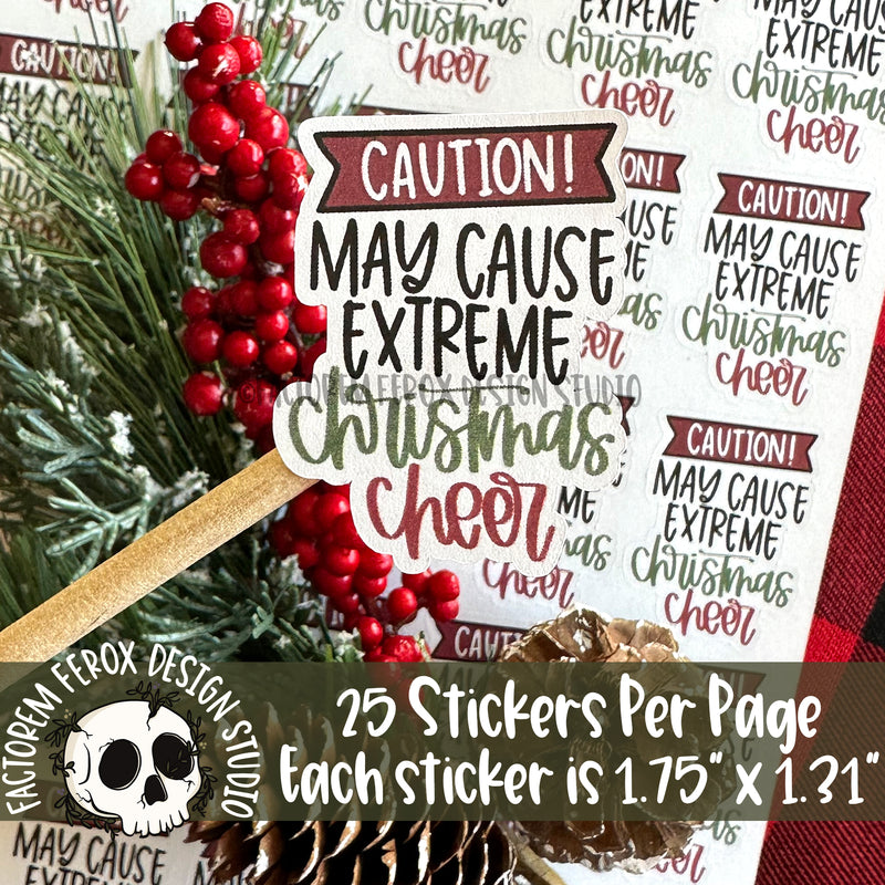 May Cause Christmas Cheer Sheet of Stickers ©