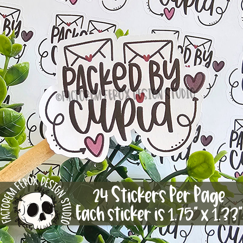 Packed By Cupid Sheet of Stickers ©