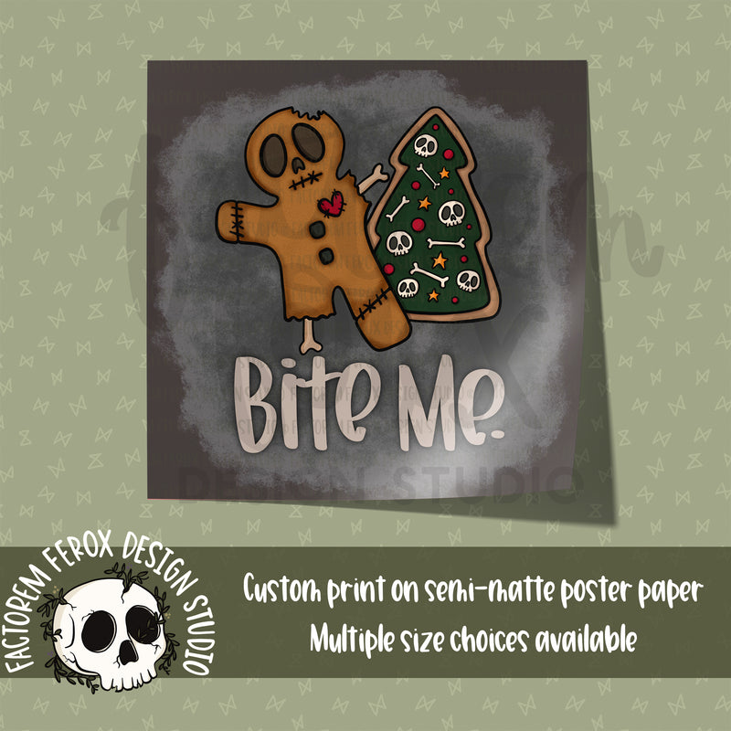 Bite Me Christmas Cookies Poster Print ©