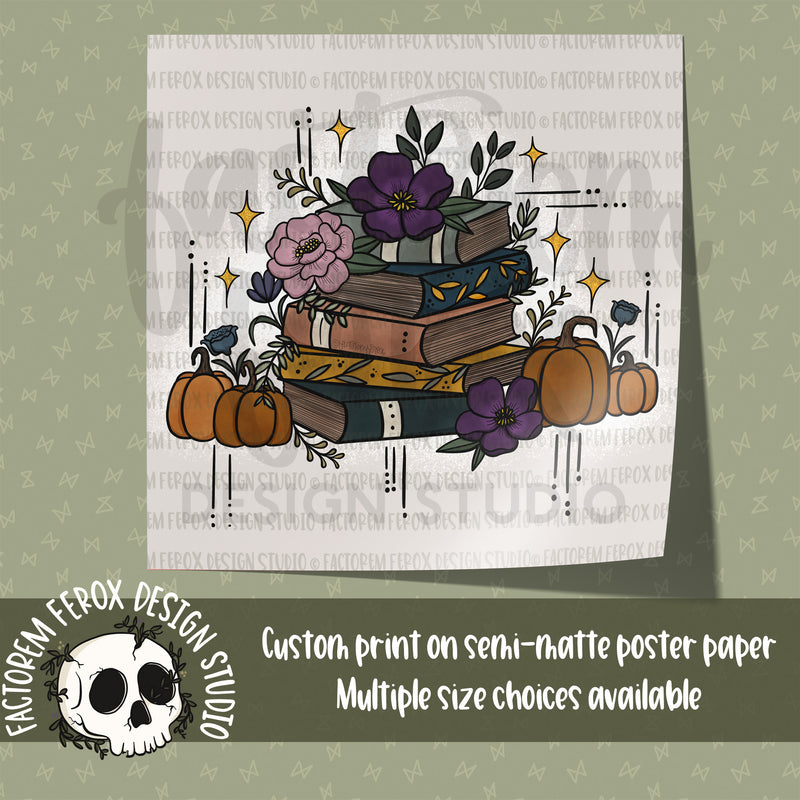 Autumn Book Stack Poster Print ©