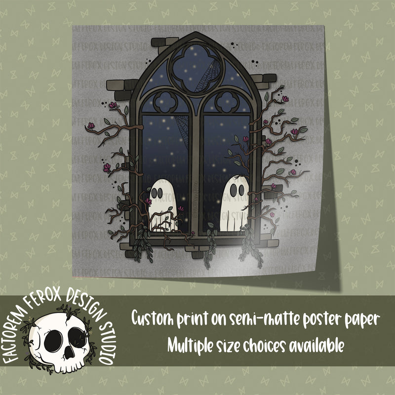 Ghosties in Window Poster Print ©