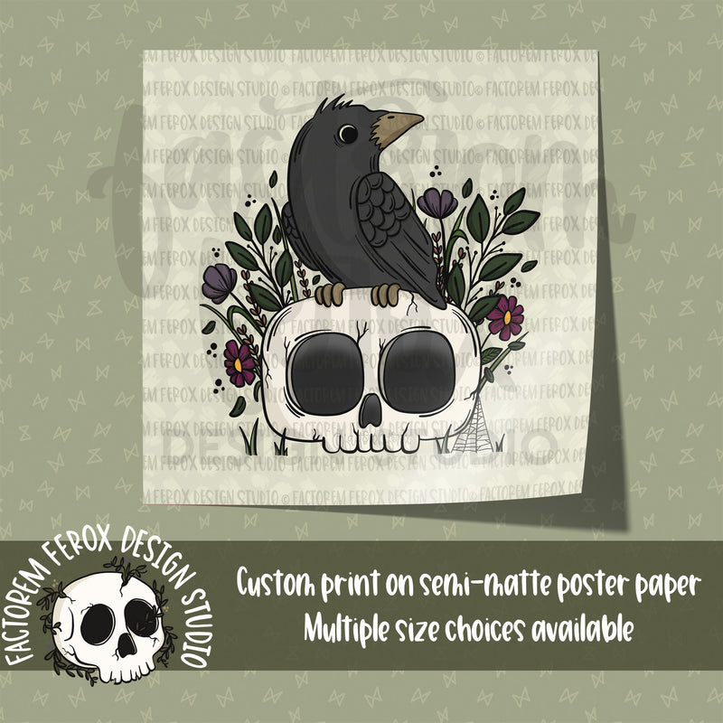 Crow and Skull Poster Print ©