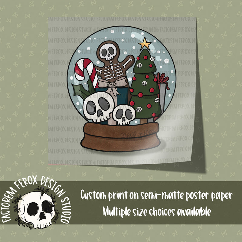Creepy Christmas Snow Globe Poster Print ©