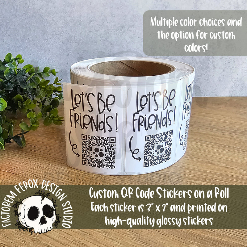 Custom QR Code Stickers on a Roll ©