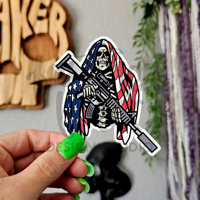 American Flag Reaper Vinyl Sticker©