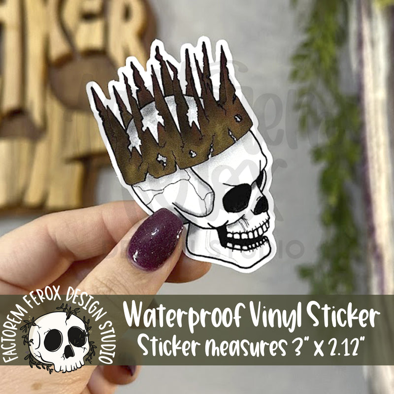Skull and Crown Vinyl Sticker©