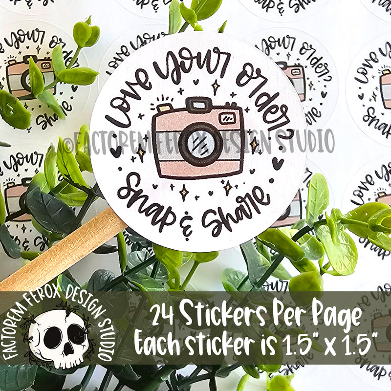 Love Your Order - Snap and Share Sheet of Stickers ©