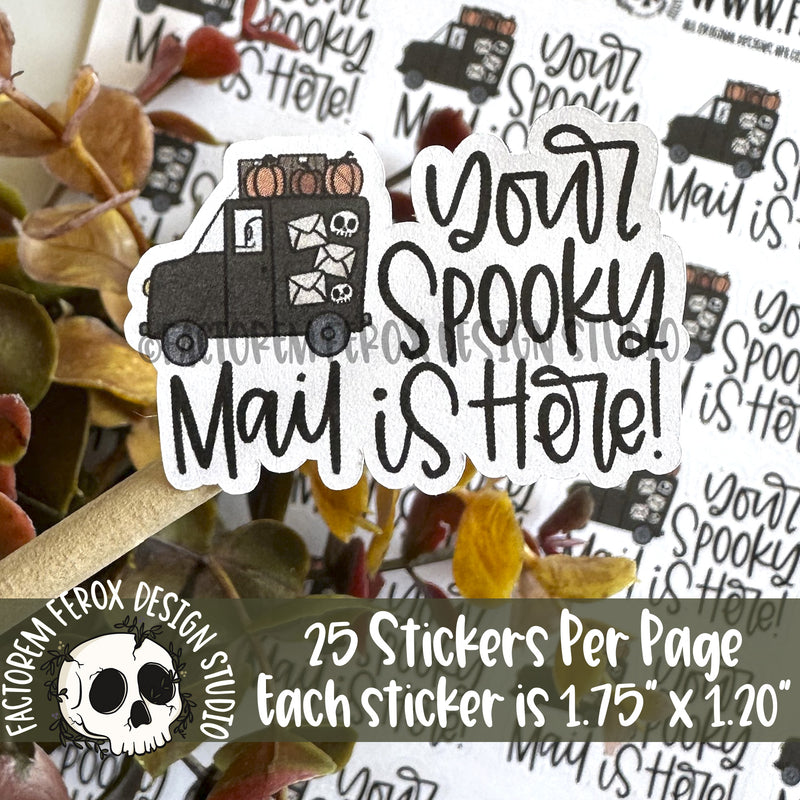 Your Spooky Mail is Here Sheet of Stickers ©